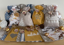 Lade das Bild in den Galerie-Viewer, Adventskalender,Landhausstil Adventskalender zum Befüllen, Adventskalender Zahlen aus Holz, blau/senfgelb/taupe