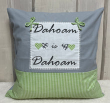 Lade das Bild in den Galerie-Viewer, Landhausstil Kissenhülle, Kissenbezug, Landhaus Kissen, Dekokissen*Dahoam is Dahoam * grün/grau