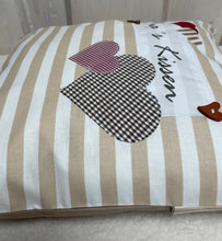 Lade das Bild in den Galerie-Viewer, Landhausstil Kissenhülle, Kissenbezug Dekokissen Oma’s Kissen, beige/weiß gestreift