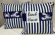 Lade das Bild in den Galerie-Viewer, Maritime Kissenhülle, Kissenbezug, Landhausstil Kissen, Dekokissen * Beach House * blau/weiß