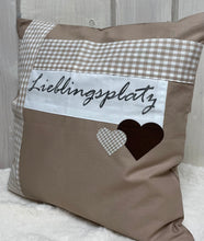 Lade das Bild in den Galerie-Viewer, Landhausstil Kissenhülle * Kissenbezug * Dekokissen beige/weiß * Lieblingsplatz *