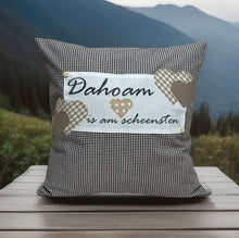Lade das Bild in den Galerie-Viewer, Landhausstil Kissenhülle, Kissenbezug, Landhaus Kissen, Dekokissen*Dahoam is am scheensten* Braun