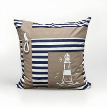 Lade das Bild in den Galerie-Viewer, Maritime Kissenhülle, Kissenbezug, Landhausstil Kissen * Leuchtturm* blau/weiß/beige