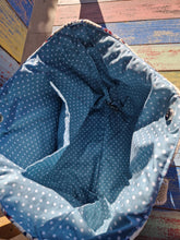 Lade das Bild in den Galerie-Viewer, Handgefertigte Strandtasche, Shopper aus gewebten Stoff 50x39x14cm