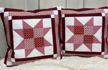 Load image into Gallery viewer, Patchwork cushion cover, country house style cushion cover, red/white 40x40cm.