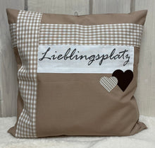 Lade das Bild in den Galerie-Viewer, Landhausstil Kissenhülle * Kissenbezug * Dekokissen beige/weiß * Lieblingsplatz *