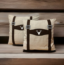 Lade das Bild in den Galerie-Viewer, 1x Landhausstil Kissenhülle * Kissenbezug * Hosenträger Dekokissen * braun/Beige