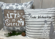 Lade das Bild in den Galerie-Viewer, 1x Weihnachtliche Landhausstil Kissenhülle * Kissenbezug * Dekokissen * weiß/grau