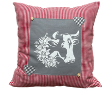 Lade das Bild in den Galerie-Viewer, Landhausstil Kissenhülle * Kissenbezug * Bauernstube Dekokissen * Kuh*