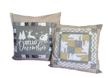 Carregar imagem no visualizador da galeria, Patchwork Kissenhülle, Landhausstil Kissenbezug, grau /beige/weiß 50x50cm