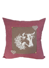 Lade das Bild in den Galerie-Viewer, Landhausstil Kissenhülle * Kissenbezug * Dekokissen * Kuh* rot/beige