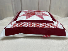 Load image into Gallery viewer, Patchwork cushion cover, country house style cushion cover, red/white 40x40cm.