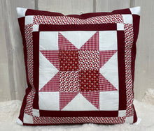 Load image into Gallery viewer, Patchwork cushion cover, country house style cushion cover, red/white 40x40cm.