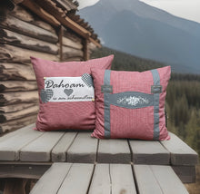 Lade das Bild in den Galerie-Viewer, Landhausstil Kissenhülle, Kissenbezug, Landhaus Kissen, Dekokissen*Dahoam is am scheensten* rot/grau