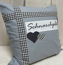 Lade das Bild in den Galerie-Viewer, Landhausstil Kissenhülle * Kissenbezug * Dekokissen * Schnarchplatz* grau