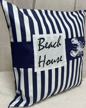 Lade das Bild in den Galerie-Viewer, Maritime Kissenhülle, Kissenbezug, Landhausstil Kissen, Dekokissen * Beach House * blau/weiß