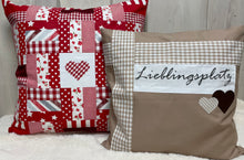 Lade das Bild in den Galerie-Viewer, Landhausstil Kissenhülle * Kissenbezug * Dekokissen beige/weiß * Lieblingsplatz *