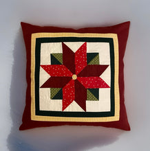 Lade das Bild in den Galerie-Viewer, Patchwork Kissenhülle, Landhausstil Kissenbezug, rot/grün/weiß 40x40cm
