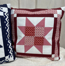 Load image into Gallery viewer, Patchwork cushion cover, country house style cushion cover, red/white 40x40cm.