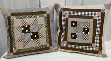 Carregar imagem no visualizador da galeria, Patchwork Kissenhülle, Landhausstil Kissenbezug, beige /braun 40x40cm.