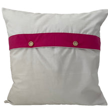 Lade das Bild in den Galerie-Viewer, Patchwork Kissenhülle, Landhausstil Kissenbezug, pink/weiß 40x40cm