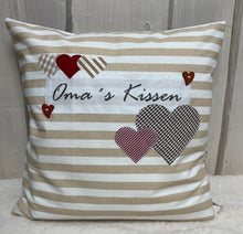 Lade das Bild in den Galerie-Viewer, Landhausstil Kissenhülle, Kissenbezug Dekokissen Oma’s Kissen, beige/weiß gestreift