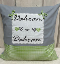 Lade das Bild in den Galerie-Viewer, Landhausstil Kissenhülle, Kissenbezug, Landhaus Kissen, Dekokissen*Dahoam is Dahoam * grün/grau