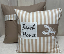 Lade das Bild in den Galerie-Viewer, Maritime Kissenhülle, Kissenbezug, Landhausstil Kissen, Dekokissen * Beach House * beige/weiß
