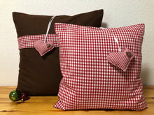 Lade das Bild in den Galerie-Viewer, 1 Landhausstil Kissenhülle * Kissenbezug * Bauernstube Dekokissen * rot/weiß/braun, kariert