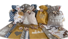 Lade das Bild in den Galerie-Viewer, Adventskalender,Landhausstil Adventskalender zum Befüllen, Adventskalender Zahlen aus Holz, blau/senfgelb/taupe