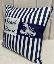 Lade das Bild in den Galerie-Viewer, Maritime Kissenhülle, Kissenbezug, Landhausstil Kissen, Dekokissen * Beach House * blau/weiß