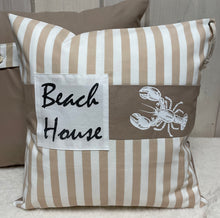 Lade das Bild in den Galerie-Viewer, Maritime Kissenhülle, Kissenbezug, Landhausstil Kissen, Dekokissen * Beach House * beige/weiß