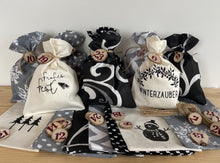 Lade das Bild in den Galerie-Viewer, Adventskalender,Landhausstil Adventskalender zum Befüllen, 24 Säckchen zum Advent, schwarz/grau/creme