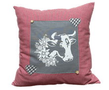 Lade das Bild in den Galerie-Viewer, Landhausstil Kissenhülle * Kissenbezug * Bauernstube Dekokissen * Kuh*