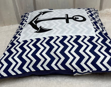 Lade das Bild in den Galerie-Viewer, Maritime Kissenhülle, Kissenbezug, Landhausstil Kissen, Anker blau/weiß