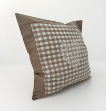Carregar imagem no visualizador da galeria, Landhausstil Kissenhülle, Kissenbezug, beige/weiß kariertes Dekokissen