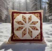 Carregar imagem no visualizador da galeria, Patchwork Kissenhülle, Landhausstil Kissenbezug, beige /rot/ weiß 40x40cm