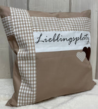 Lade das Bild in den Galerie-Viewer, Landhausstil Kissenhülle * Kissenbezug * Dekokissen beige/weiß * Lieblingsplatz *