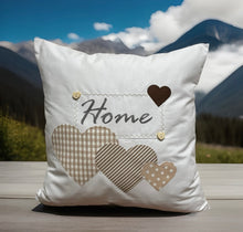 Lade das Bild in den Galerie-Viewer, Landhausstil Kissenhülle * Kissenbezug * Dekokissen * Home * weiß/beige mit Herzen