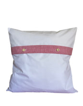 Carregar imagem no visualizador da galeria, Patchwork Kissenhülle, Landhausstil Kissenbezug, rot/weiß 40x40cm