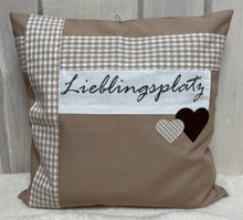Lade das Bild in den Galerie-Viewer, Landhausstil Kissenhülle * Kissenbezug * Dekokissen beige/weiß * Lieblingsplatz *