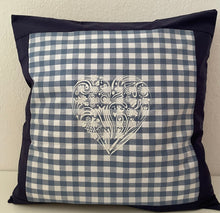 Carregar imagem no visualizador da galeria, Landhausstil Kissenhülle, Kissenbezug, blau/weiß kariertes Dekokissen
