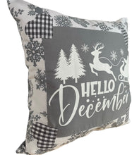 Carregar imagem no visualizador da galeria, Weihnachtliche Kissenhülle * Landhausstil Kissenbezug * Dekokissen *grau/weiß