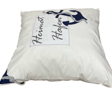 Lade das Bild in den Galerie-Viewer, Maritime Kissenhülle, Kissenbezug, Landhausstil Dekokissen * Heimathafen * blau/weiß/beige