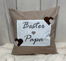 Lade das Bild in den Galerie-Viewer, Landhausstil Kissenhülle, Vatertags Kissenbezug, Dekokissen *Bester Papa *beige/weiß