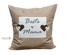 Lade das Bild in den Galerie-Viewer, Landhausstil Kissenhülle, Kissenbezug, Dekokissen beige/weiß *Beste Mama*beige/weiß