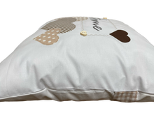 Lade das Bild in den Galerie-Viewer, Landhausstil Kissenhülle * Kissenbezug * Dekokissen * Home * weiß/beige mit Herzen