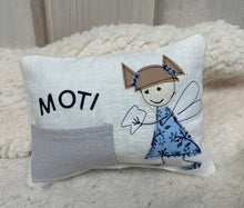 Lade das Bild in den Galerie-Viewer, Zahnfee Kissen / Personalisiertes Milchzahn Kissen, Zahnkissen, weiß 12x17cm.