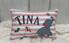 Carregar imagem no visualizador da galeria, Namenskissen, Kuschelkissen, Kissen Geburt, Kinderkissen, Elefant 20x30cm.