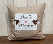 Lade das Bild in den Galerie-Viewer, Landhausstil Kissenhülle, Kissenbezug, Dekokissen beige/weiß *Beste Mama*beige/weiß